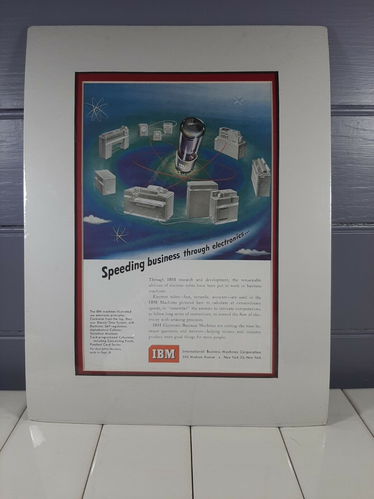 1948 IBM Vintage Advertising Print Ad Framed Authinticated