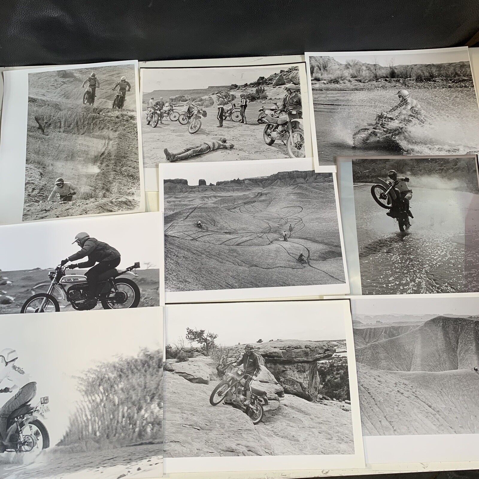 Vintage 1970’s Motorcycle Photos Can-am, Honda Lot Of 9 8”x10”, Dirt Bike Racing