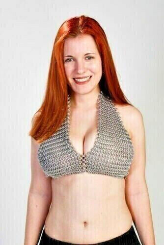 Handmade Butted Chainmail Top, Bra For Women's Halter Chain mail Bra, Chainmail