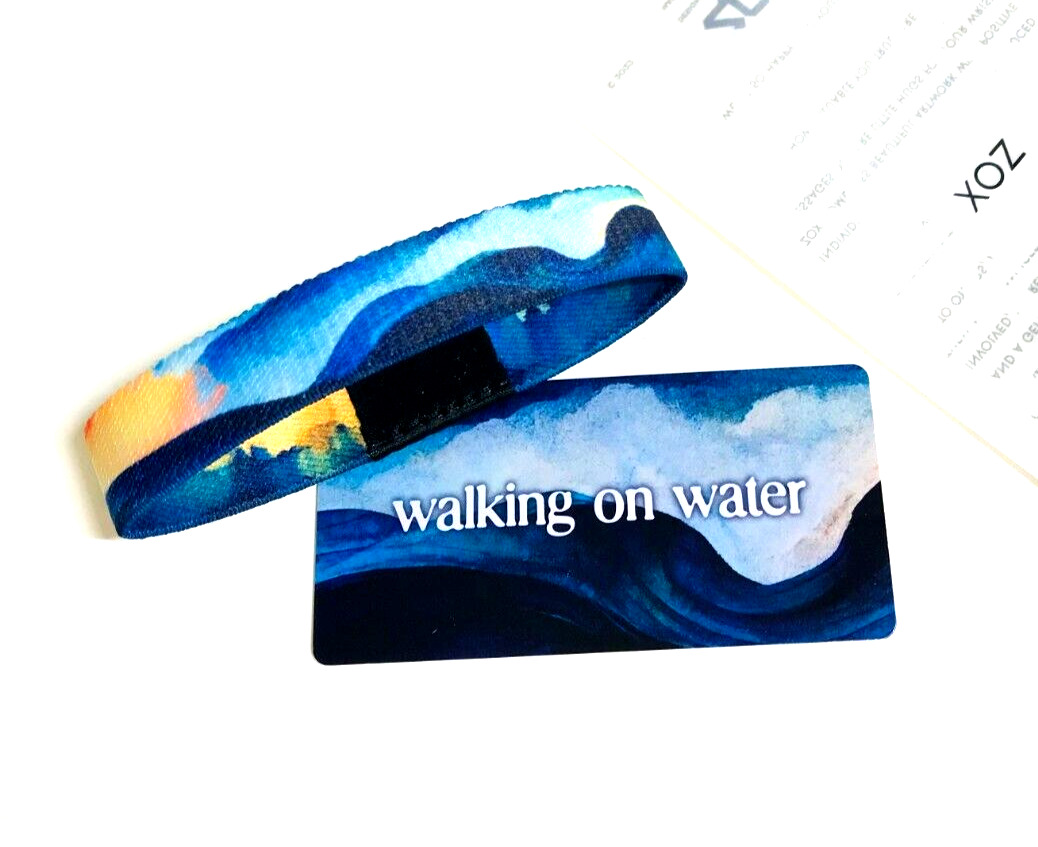 ZOX **WALKING ON WATER** SILVER Single Medium Wristband w/Card