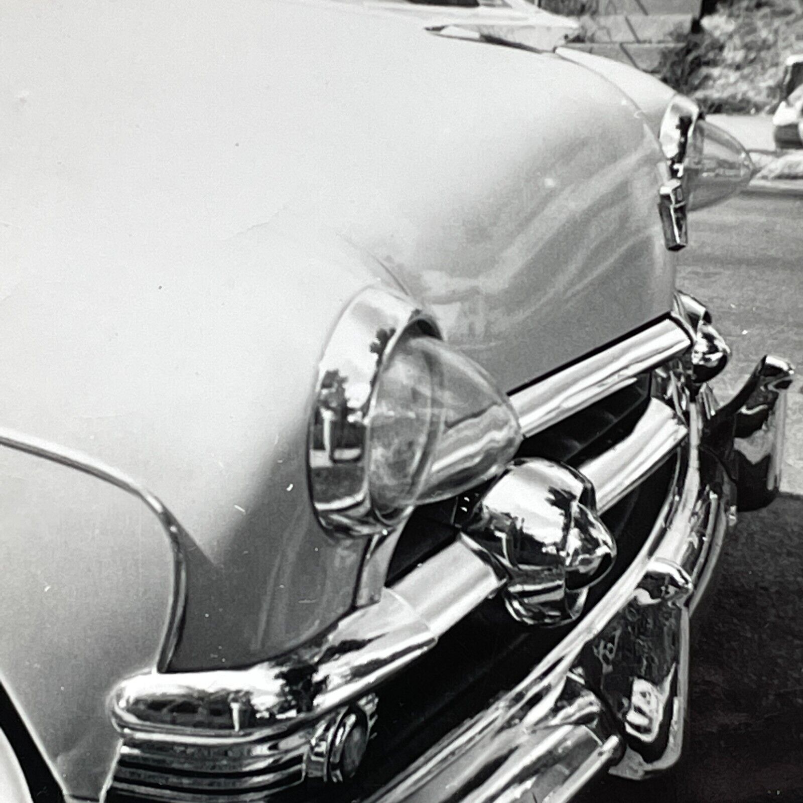 PG Photograph Artistic Close Up POV View Front Bumper Grill Cone Headlights 1955