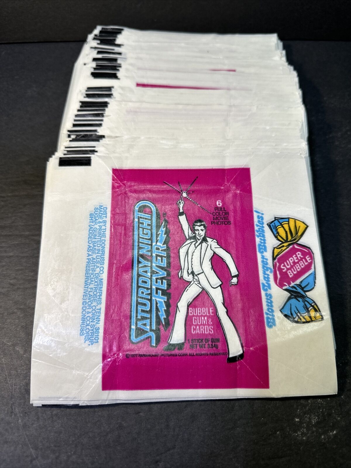 1977 Donruss Saturday Night Fever Trading Cards Wax Wrapper Lot Of 258 Travolta