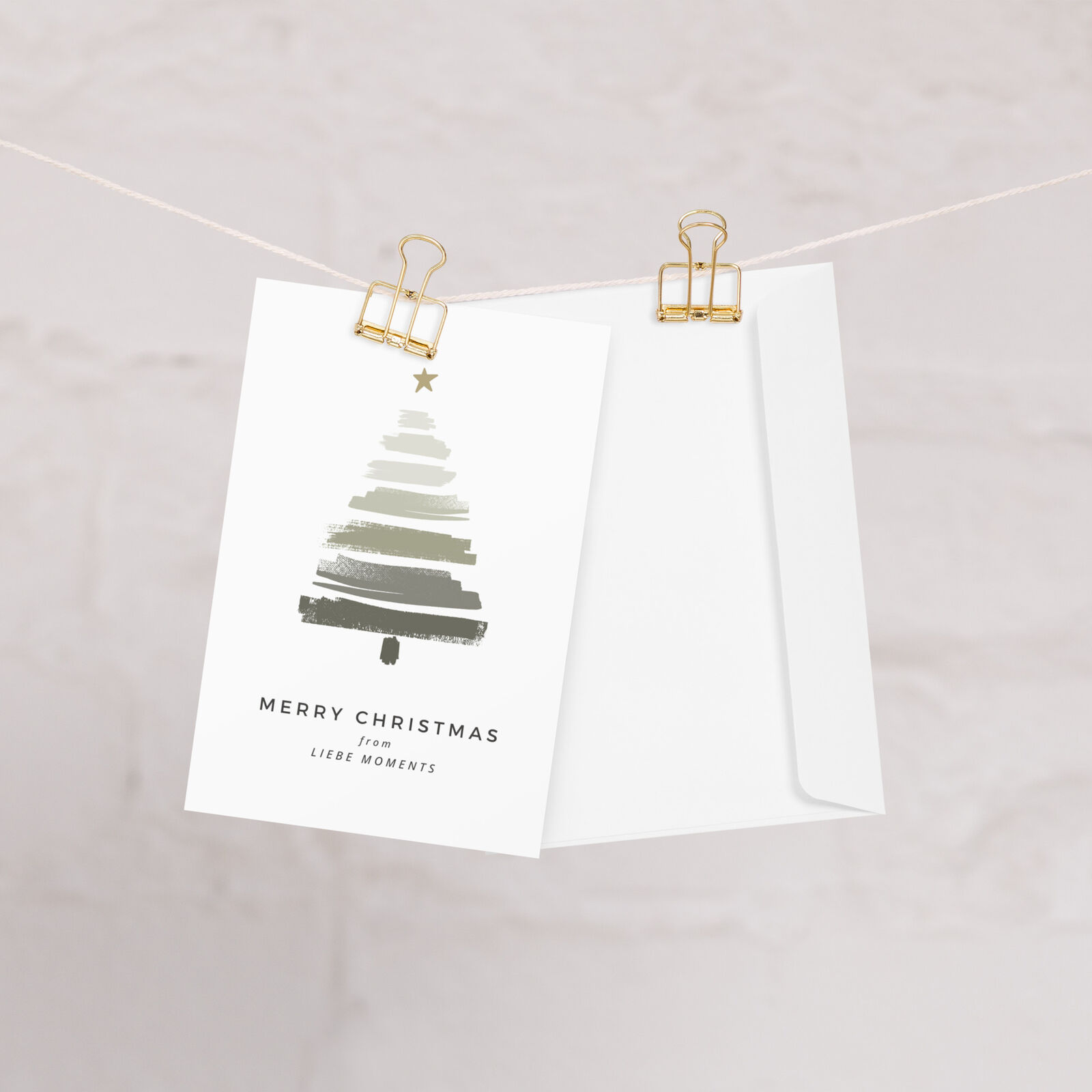 Green Tree Holiday Christmas Card Greeting Xmas Collectible Paper Cards Greeting