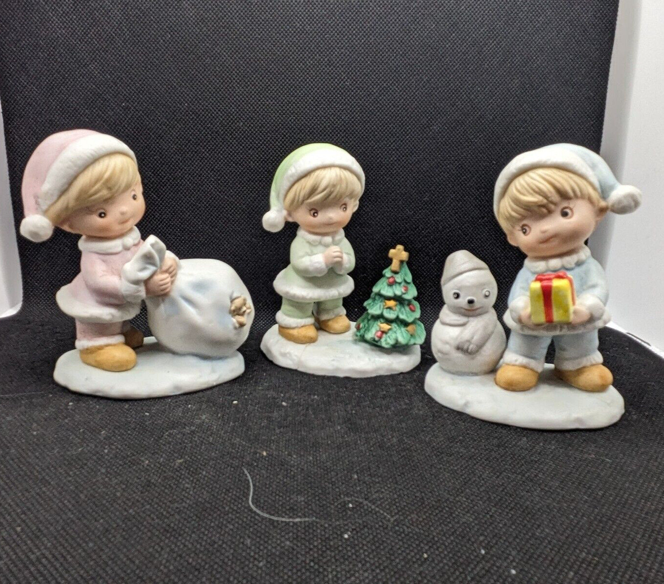 Homco Set of 3 Home Interiors Christmas Children Figurines # 5613 with Box