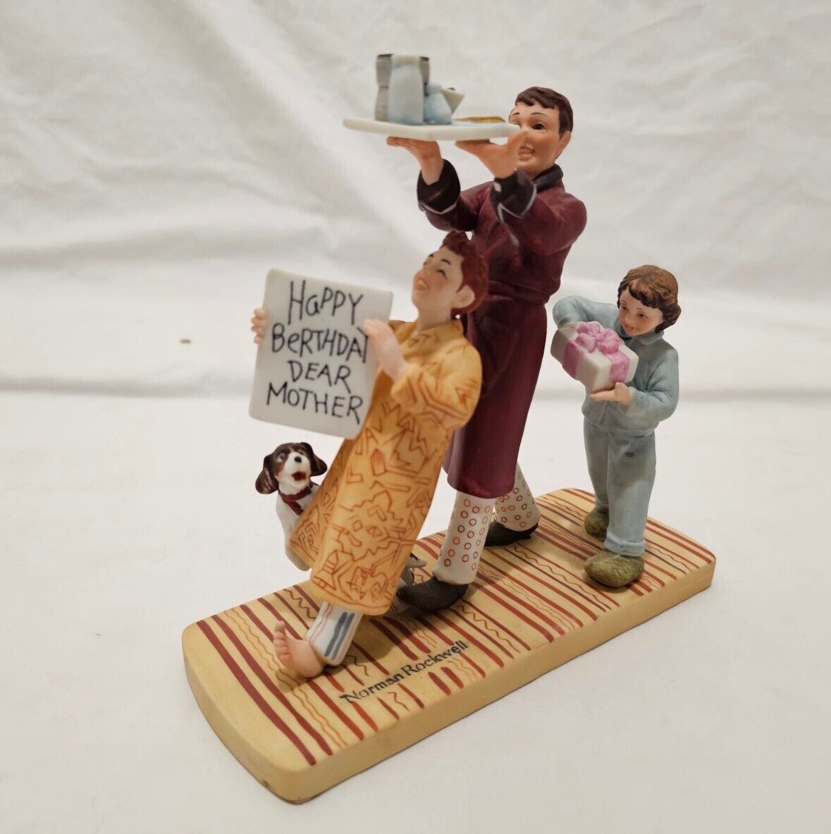 VTG Norman Rockwell Happy Berthday Dear Mother  American Family Figurine  1979