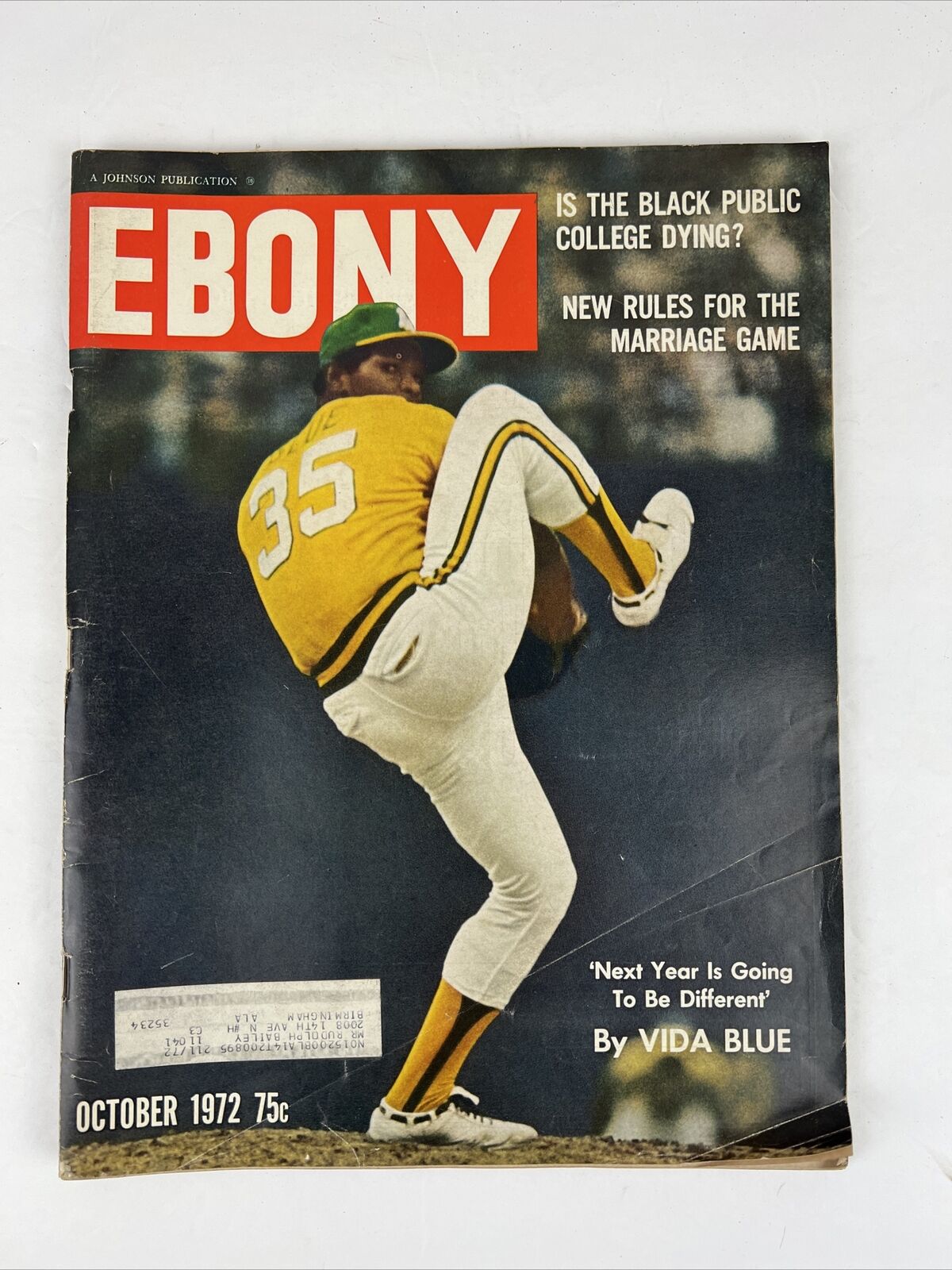 Vintage Ebony Magazine Oct 1972 Vida Blue Advertising