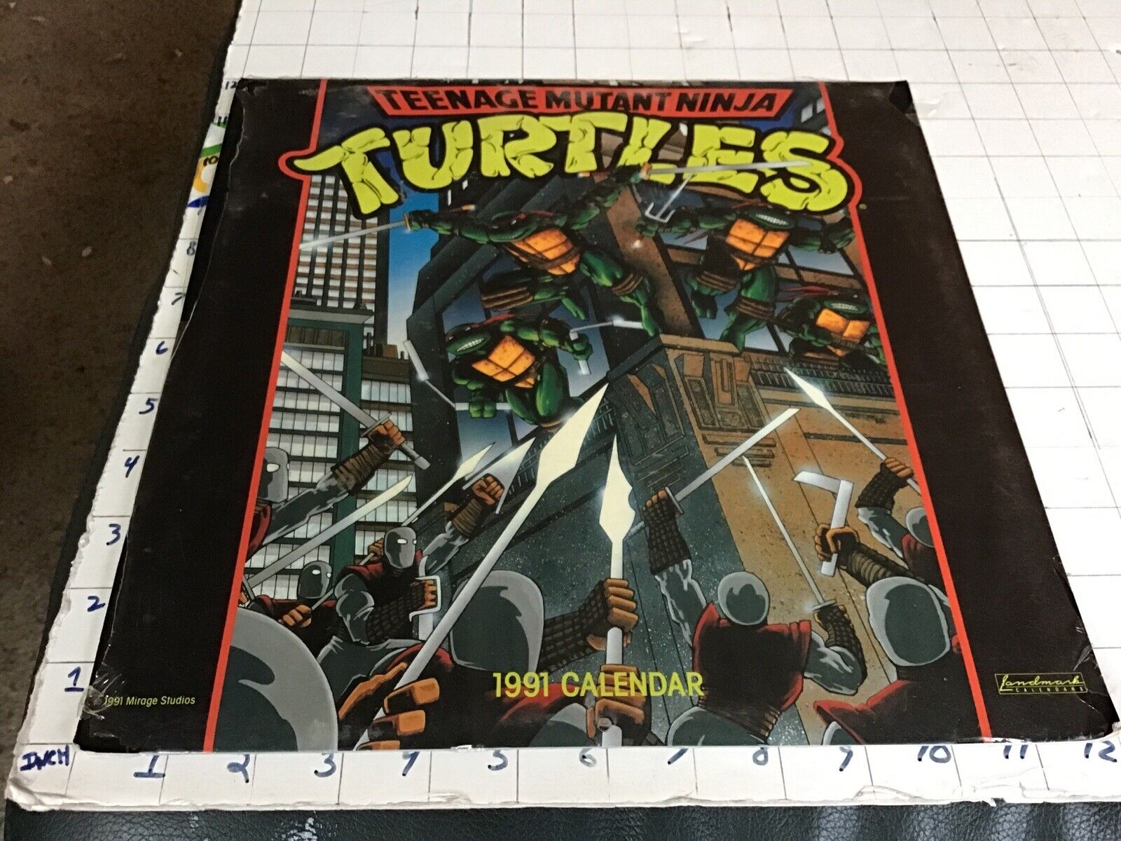 1991 teenage mutent ninja TURTLES  Calendar - 12x12 NEW unused but open one side