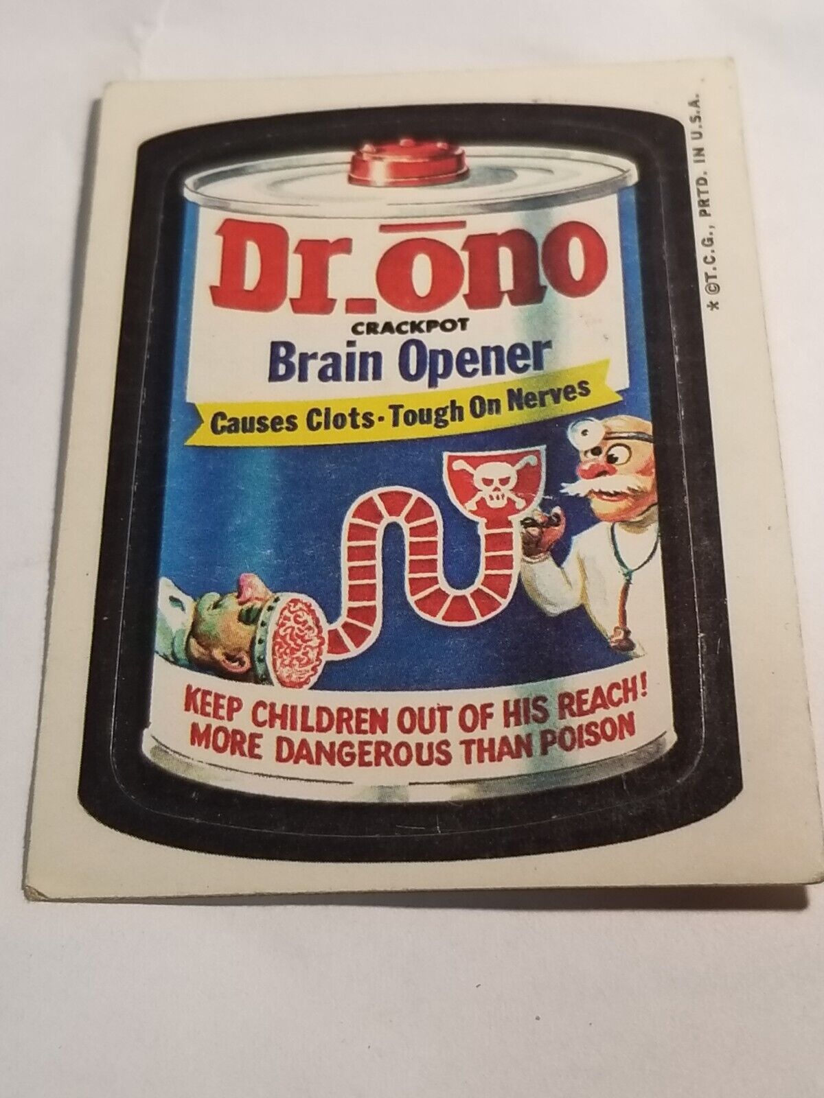 Dr. Ono Brain Opener - Topps Wacky Packages  1973 Good condition US  SELLER 