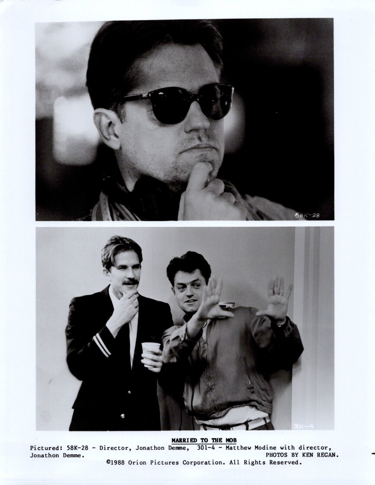 Jonathan Demme + Matthew Modine in Married to the Mob (1988) ❤ Photo K 472