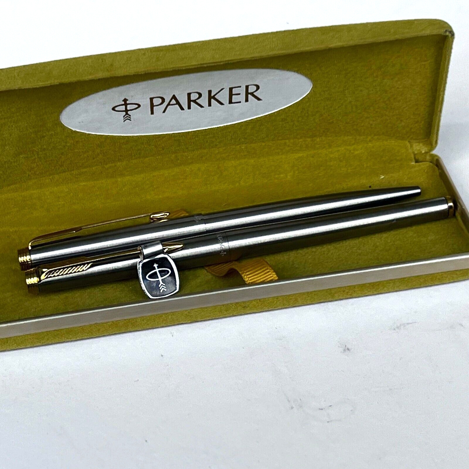80s Vintage Fountain Pen Parker M Nip / Ballpoint Pen Stainless steel