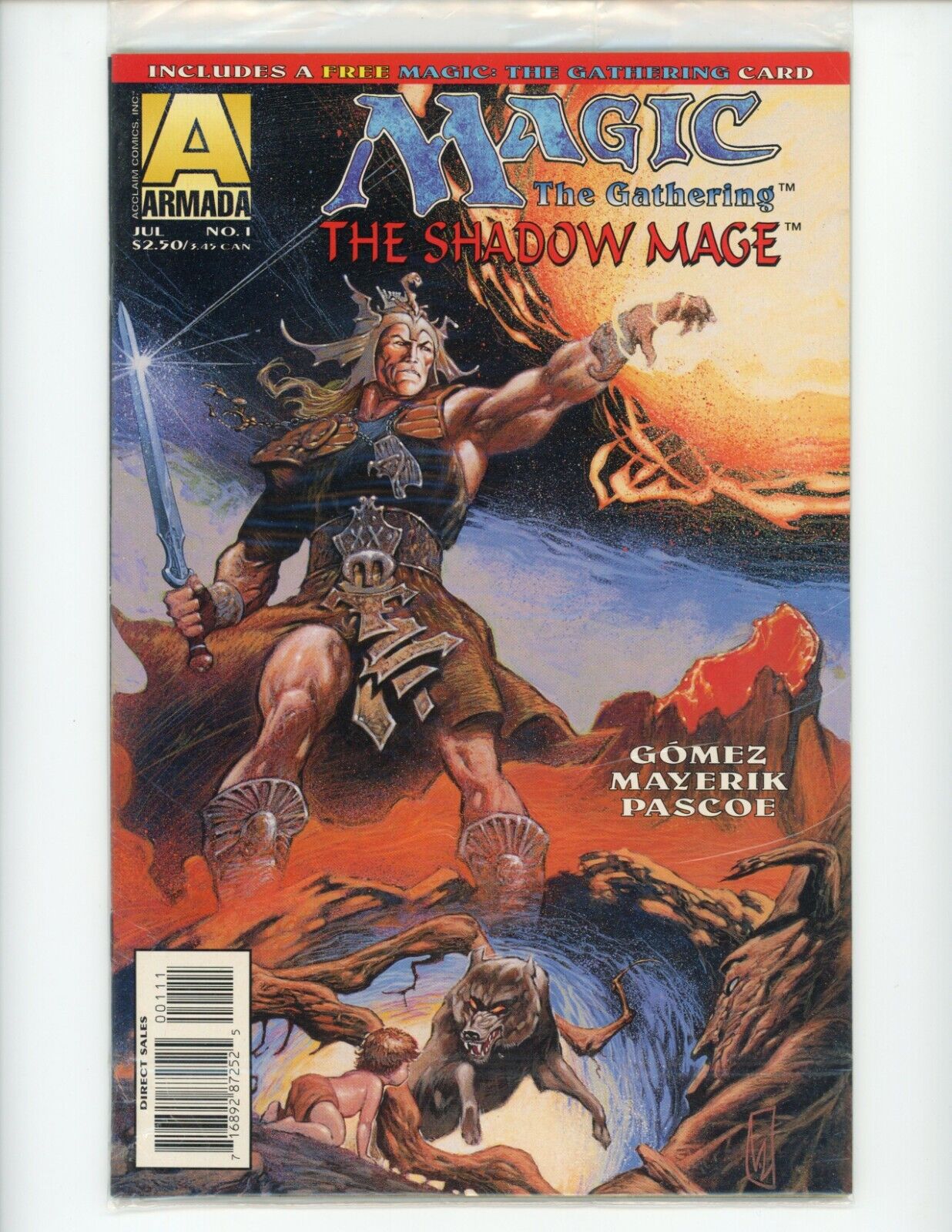 Magic the Gathering The Shadow Mage #1 Comic Book 1995 New Polybag Card