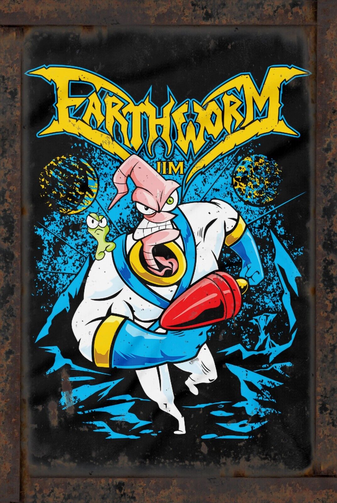 Earthworm Jim 8x12 Rustic Vintage Style Tin Sign Metal Poster
