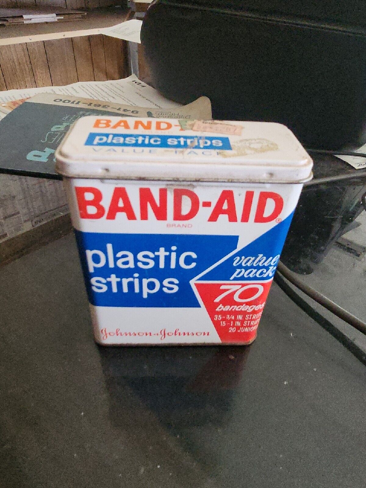 Vintage Band-Aid Bandaid Sheer Strips Tin Can Excellent Condition Johnson