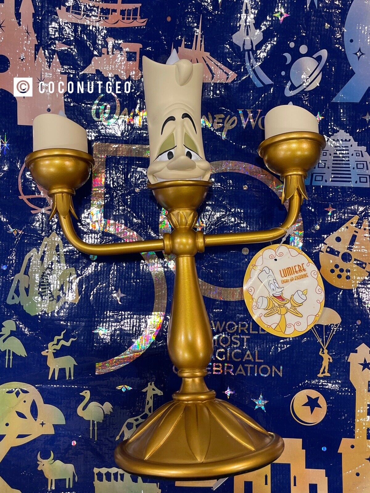 Disney Parks 2023 Beauty & the Beast LUMIERE Light Up Candlestick Candle Figure