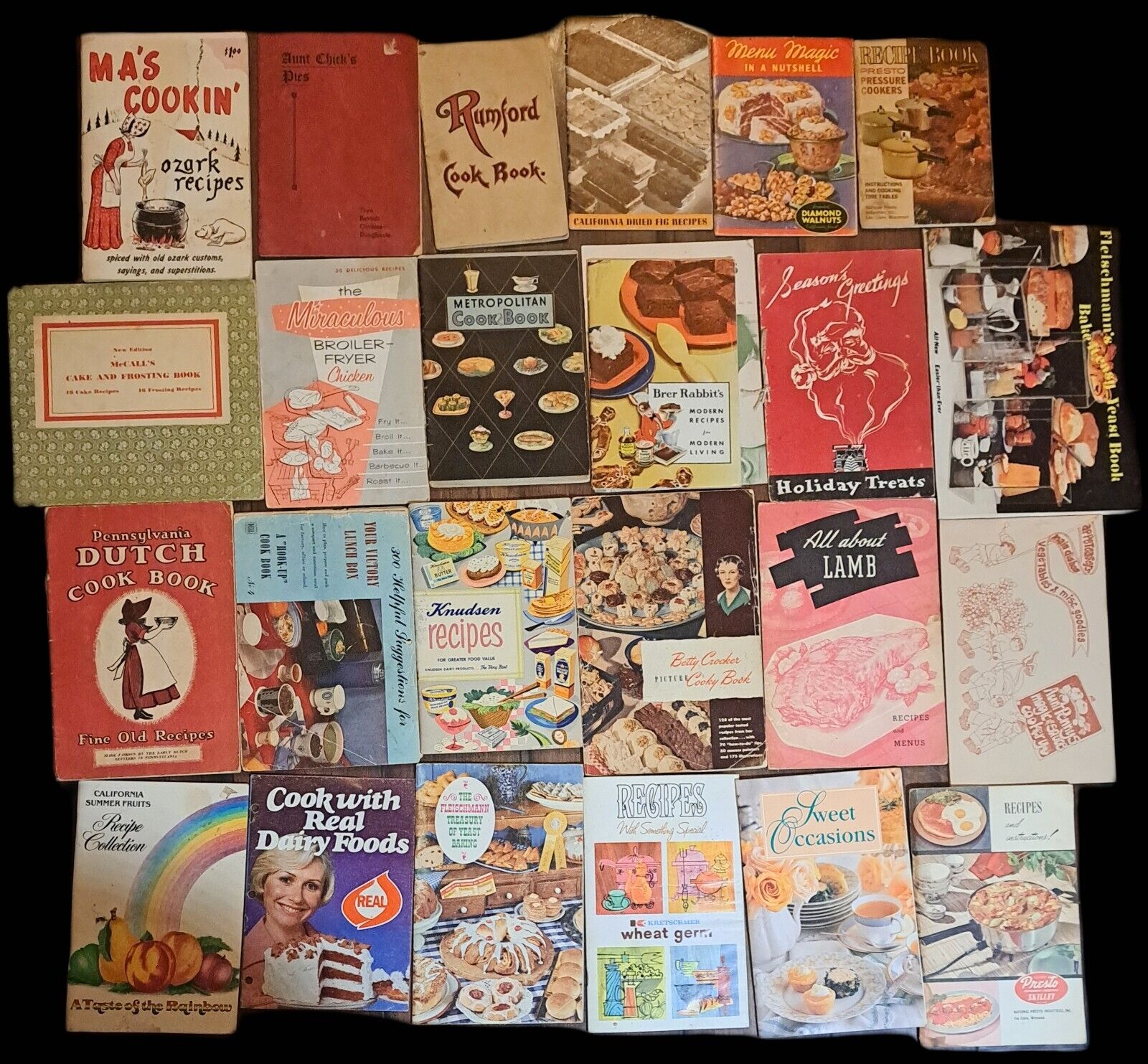 Vintage Cookbook Recipe Pamphlets Lot Good Graphics Variety Rare 1930 to 1970 