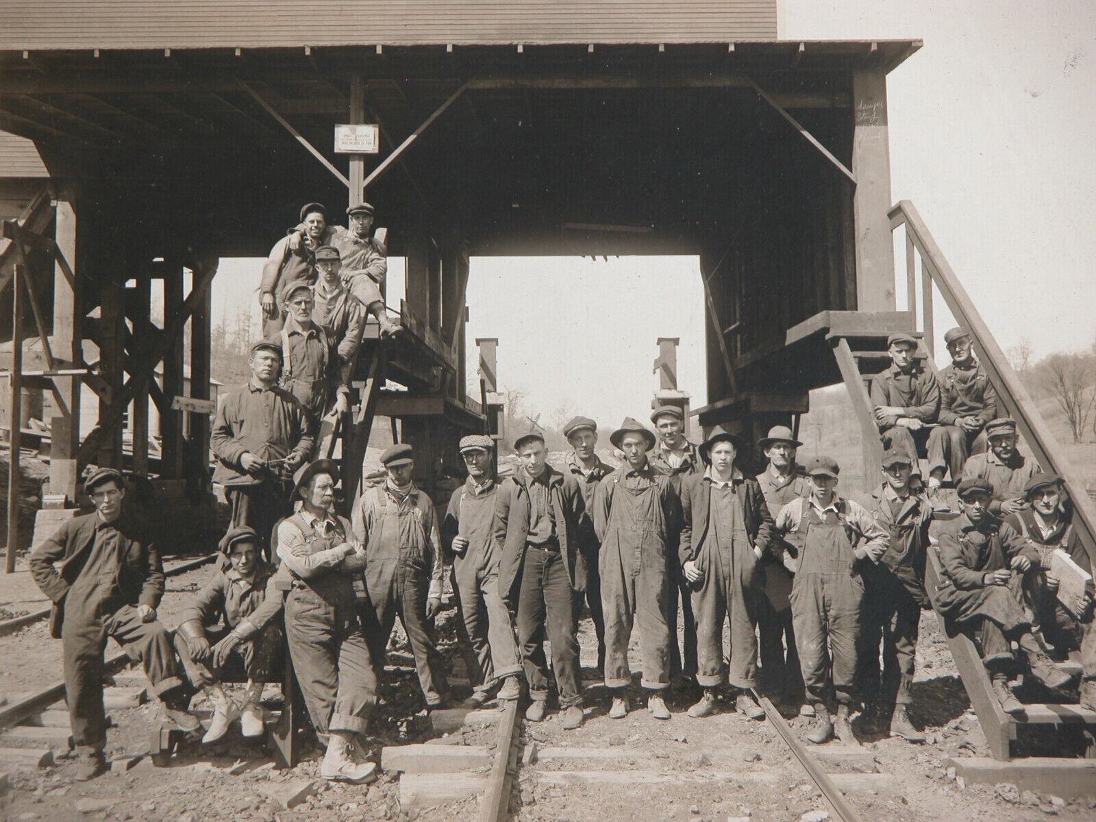 Vtg COAL MINERS PHOTOGRAPH KehoTa Mine Ohio  1900s - 1920s Coal Mine Tipple