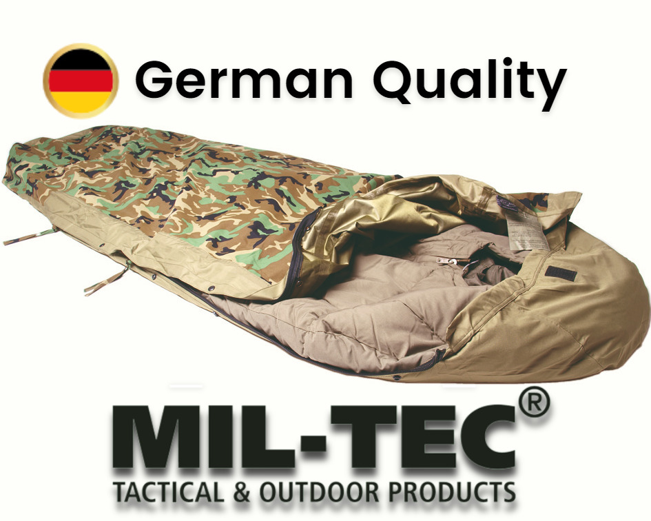 MIL-TEC SLEEPING BAG COVER 3 Layer Waterproof Breathable Military Bivy WOODLAND