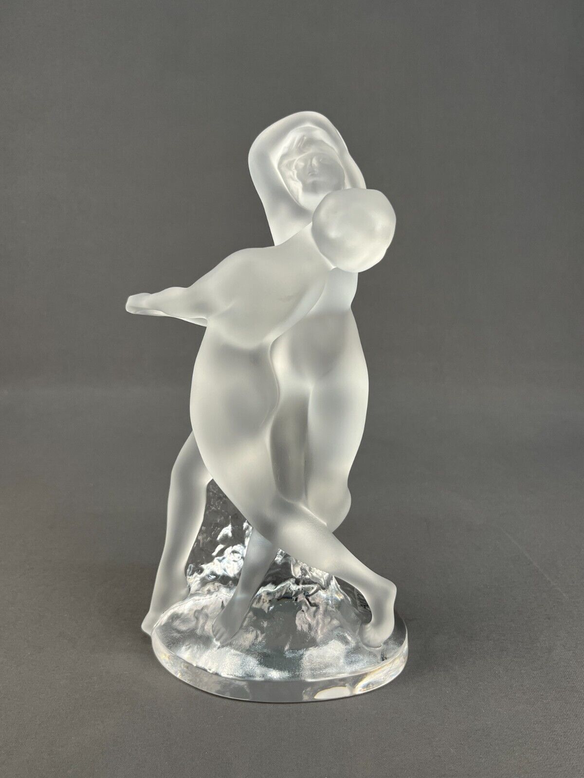 Lalique Deux Danseuses Crystal Nude Figurine Two Dancers Sculpture; Mint (#2)