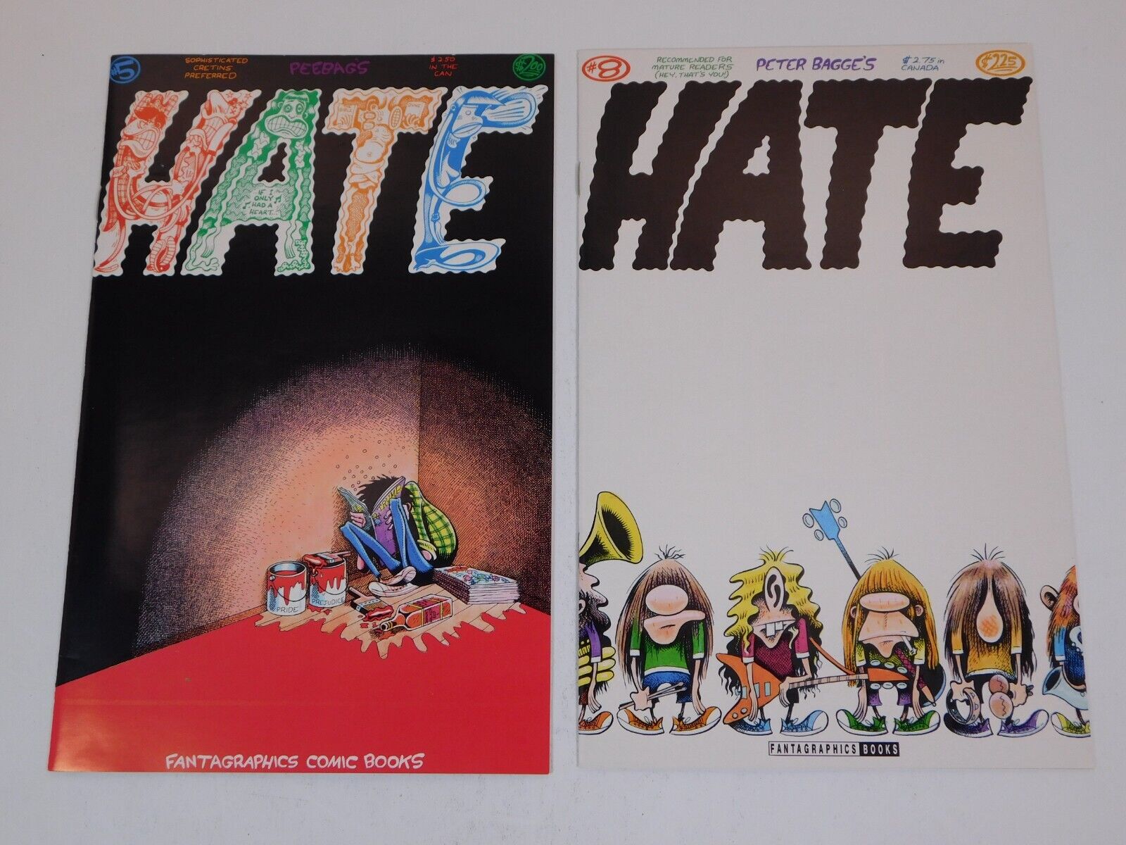 HATE Comics # 5 & 8 VF/NM 9.0 Lot -Peter Bagge  (1995 Fantagraphics)