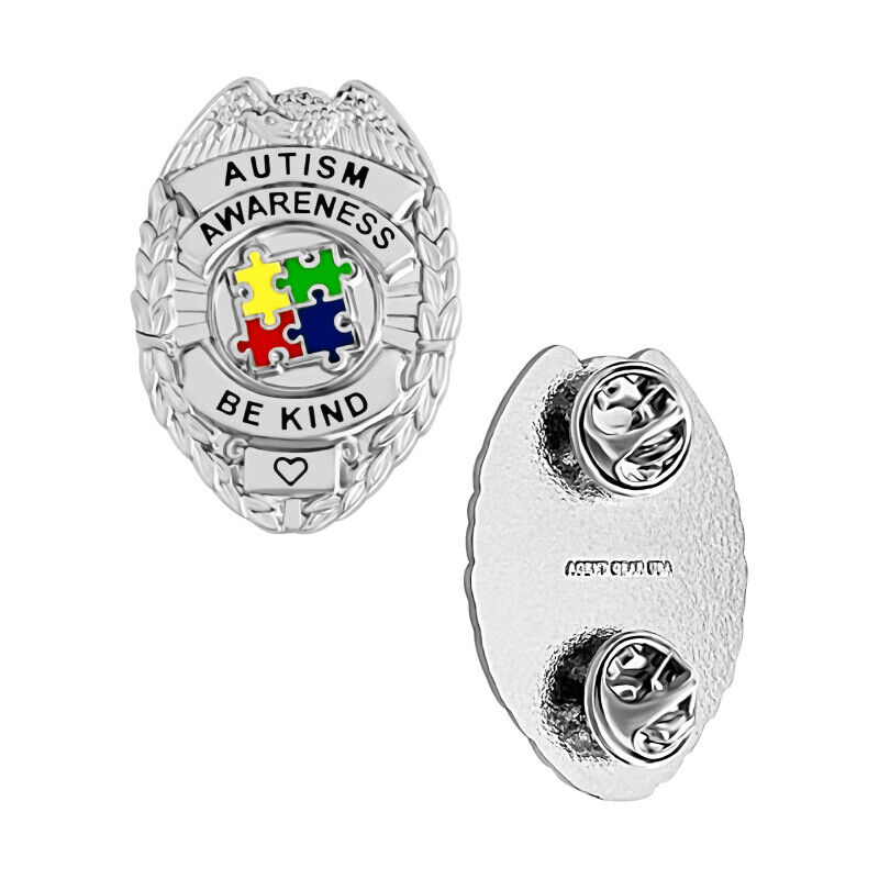 Autism Awareness Pin - Police Badge Style Pin