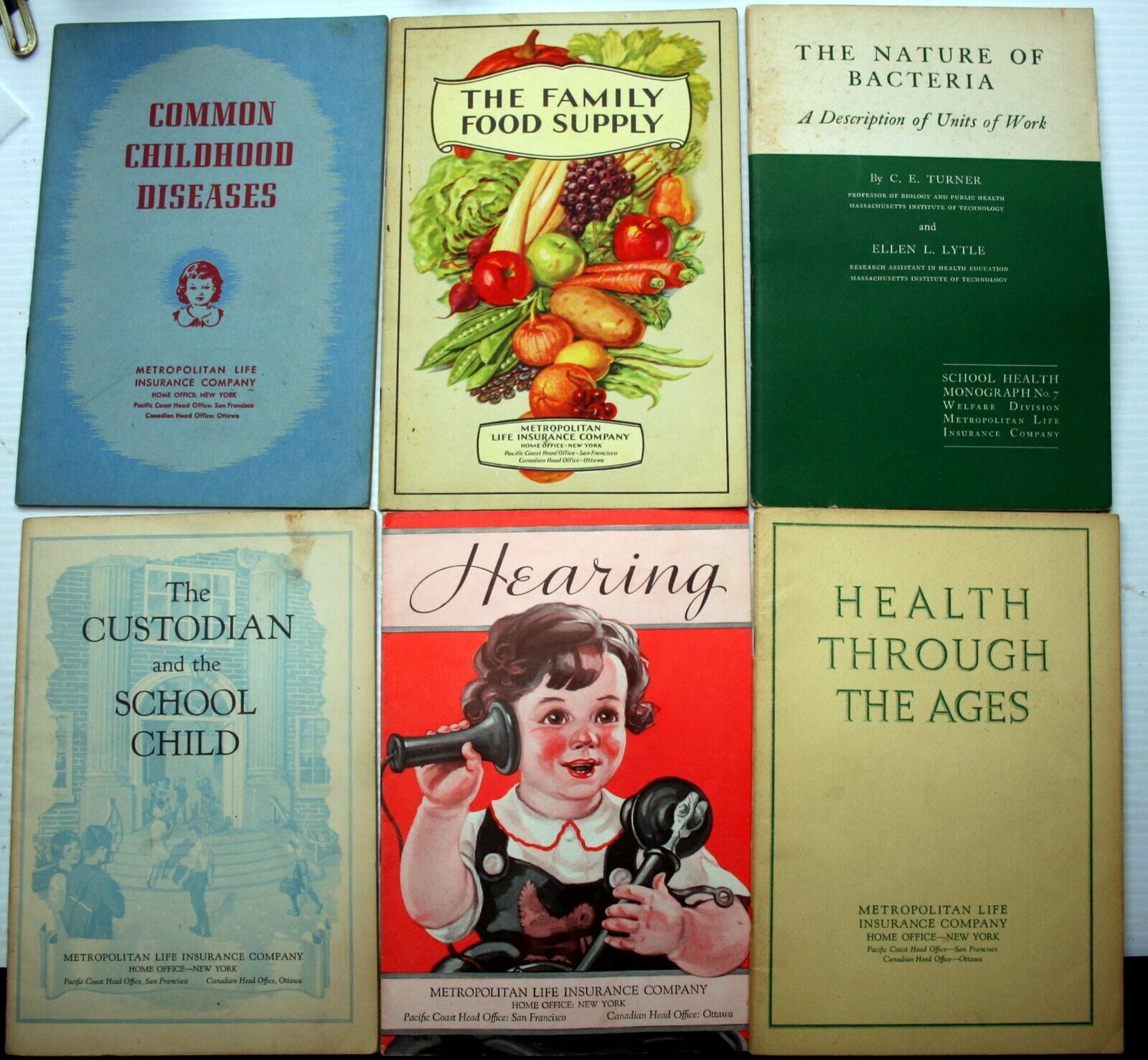 Lot 6 Met Life Home Health booklets FOOD~BACTERIA~HEARING~CHILDHOOD ILLNESSES