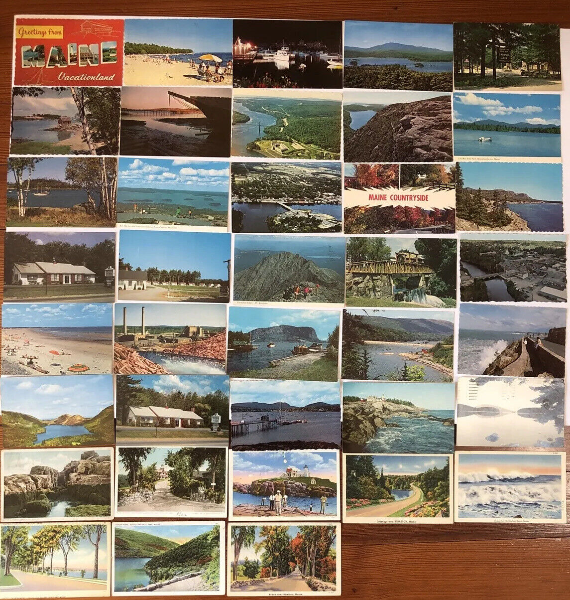 HUGE Lot Of 38 Mixed Maine Post Cards Picture Linen Etc 1940s-1990s