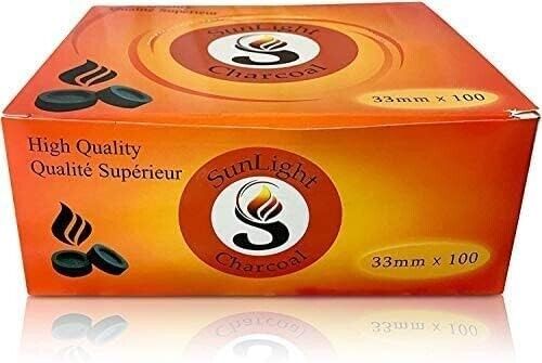 Sunlight Charcoal Tablets for Incense – Quick Light Coal Tablets – 33 mm