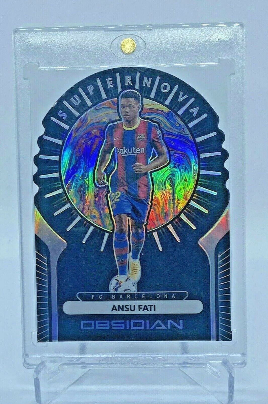 2020-21 Ansu Fati Panini Obsidian Supernova Die-Cut SSP #/99 FC Barcelona