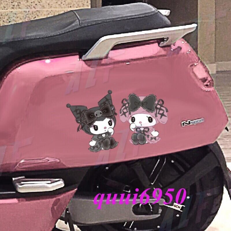 2pcs Cute Kuromi & My Melody Auto Car Sticker Laptop Vinyl Decal Set Gift
