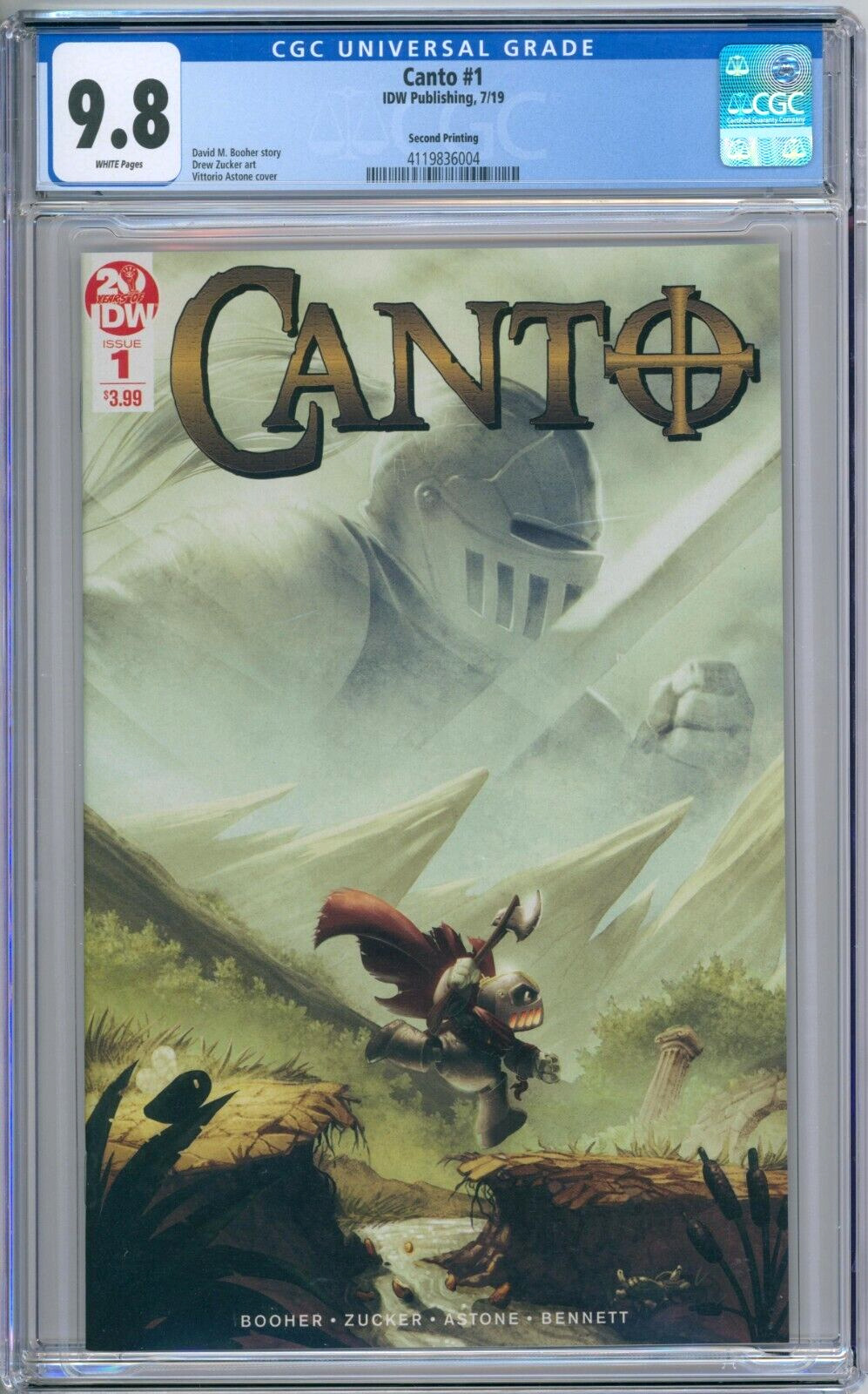 Canto 1 CGC Graded 9.8 NM/MT 2nd Printing IDW 2019