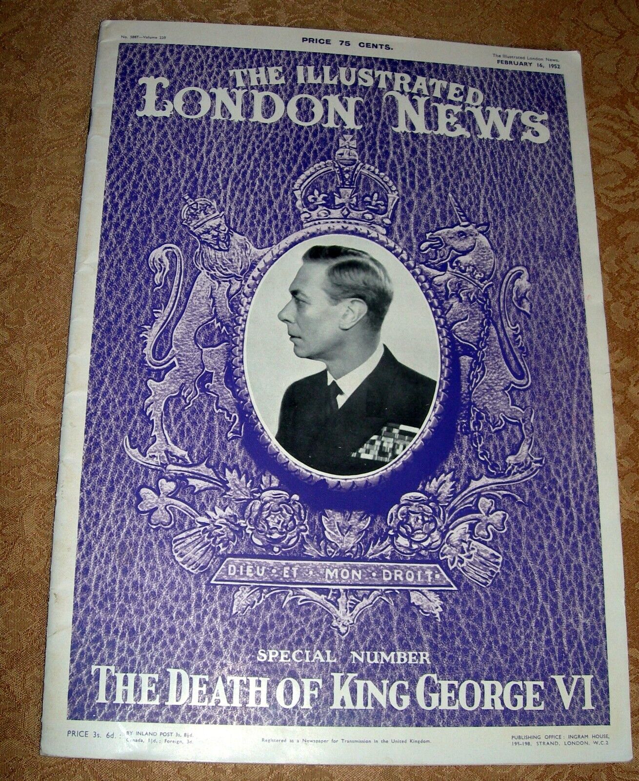 The Illustrated London News February 16rd 1952 George VI Death of George VI