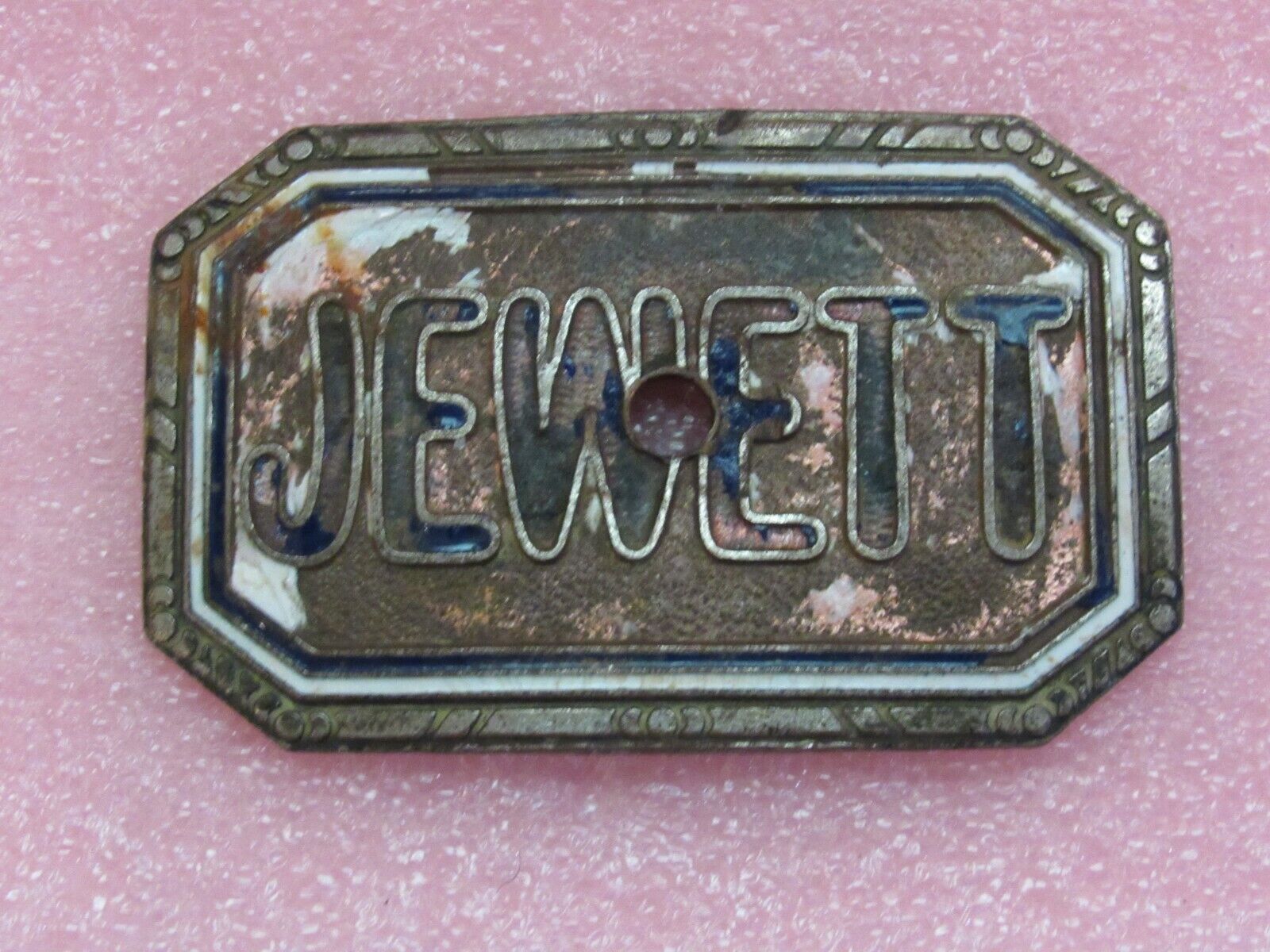 Vintage 1922-1926 Jewett Radiator Badge Enamel Trim Emblem Rare Detroit MI