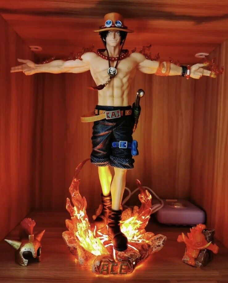 Anime One Piece Ace PVC  Collection Figure Toy gift 28cm Luminous