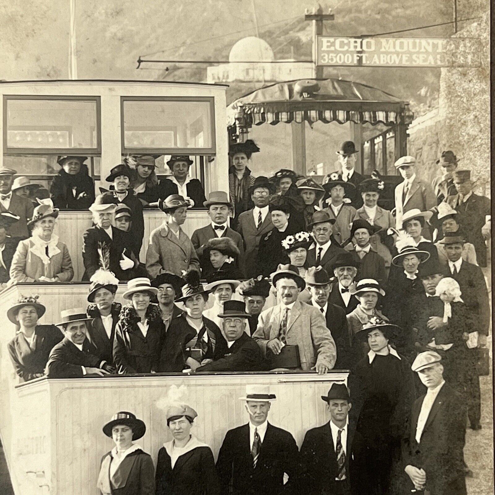Antique Cabinet Card Photograph MT Lowe Line Railroad Los Angeles Pasadina CA