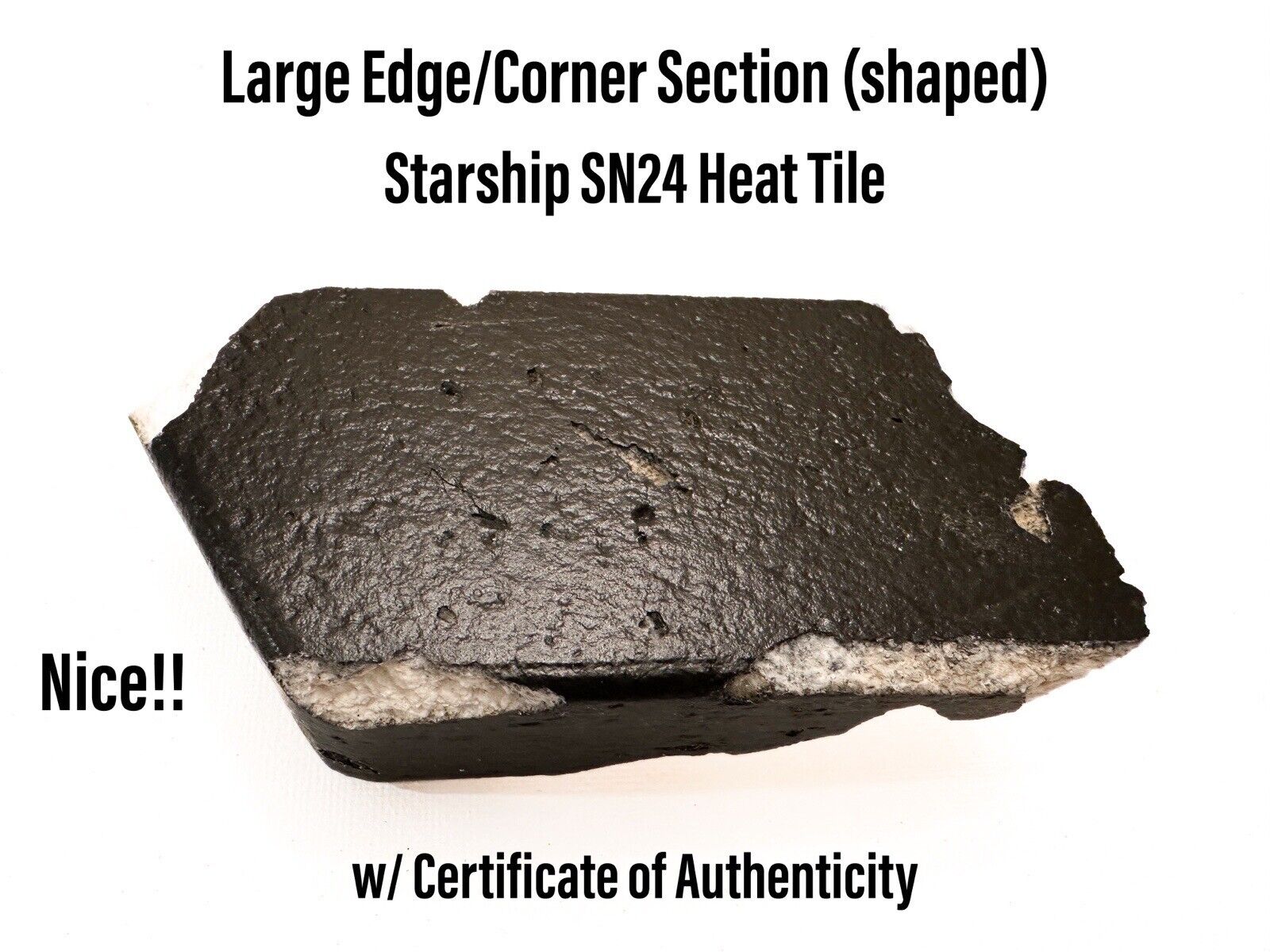 SpaceX Starship SN24 S24 Lg Heat Shield Thermal Tile Edge Section (shaped) A+