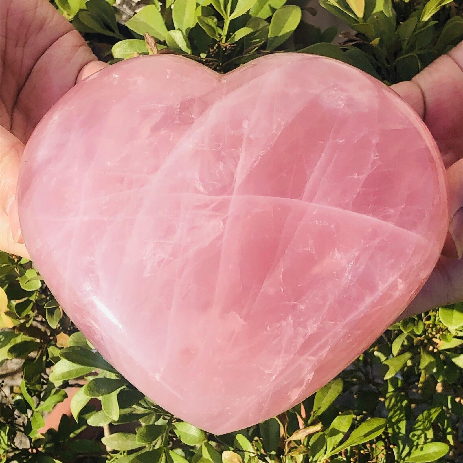 1145g Natural Pink Rose Quartz Crystal Heart-shaped Mineral Specimen Healing