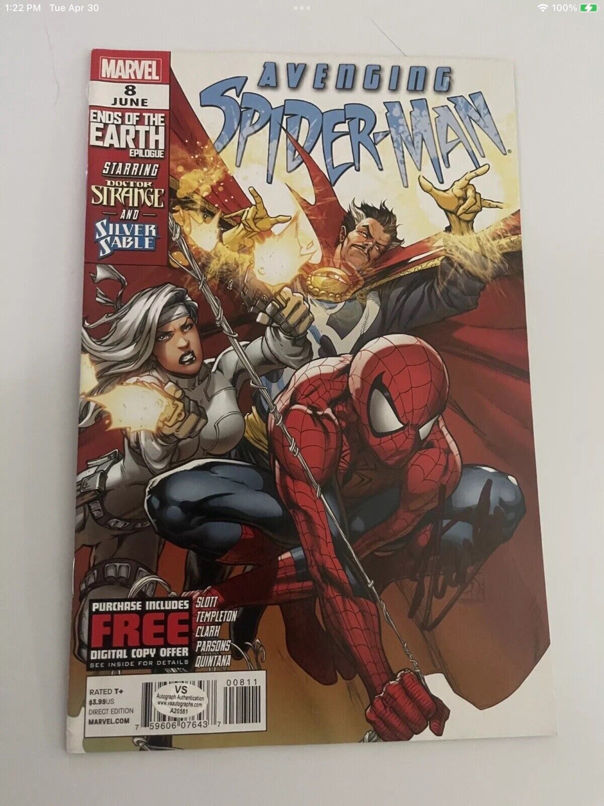 Avenging Spider-Man #8 Signed By Stan Lee w/COA Doctor Strange Silver Sable