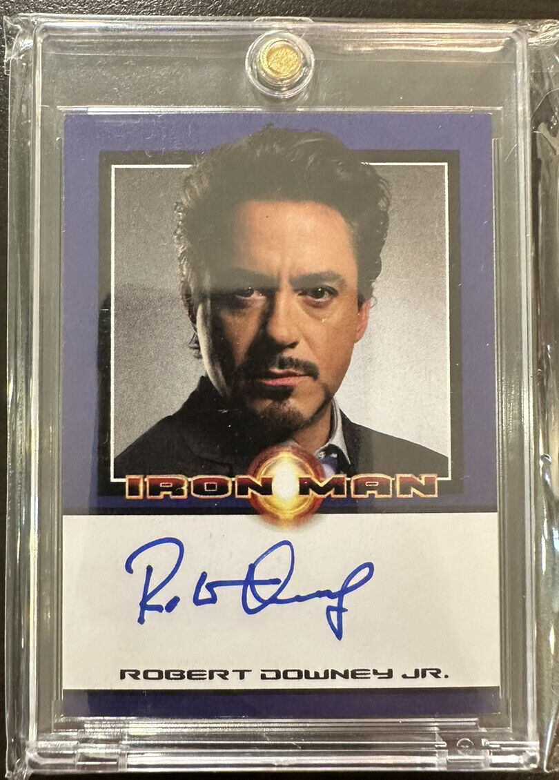 Iron Man BLUE Robert Downey Jr. Auto Tony Stark Autograph Custom Cut 1/1