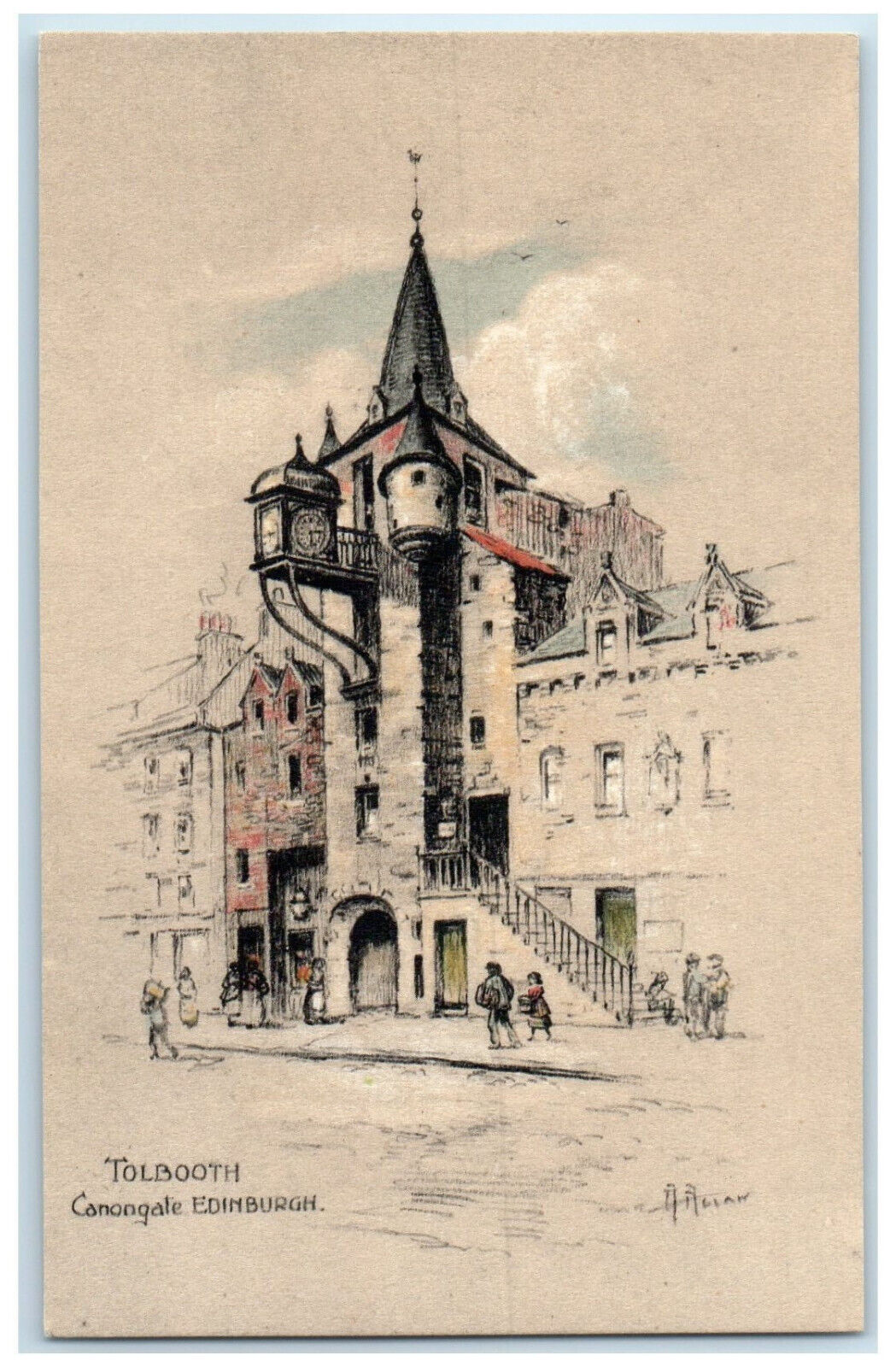 1935 View of Tolbooth Canongate Edinburgh Scotland Vintage Posted Postcard