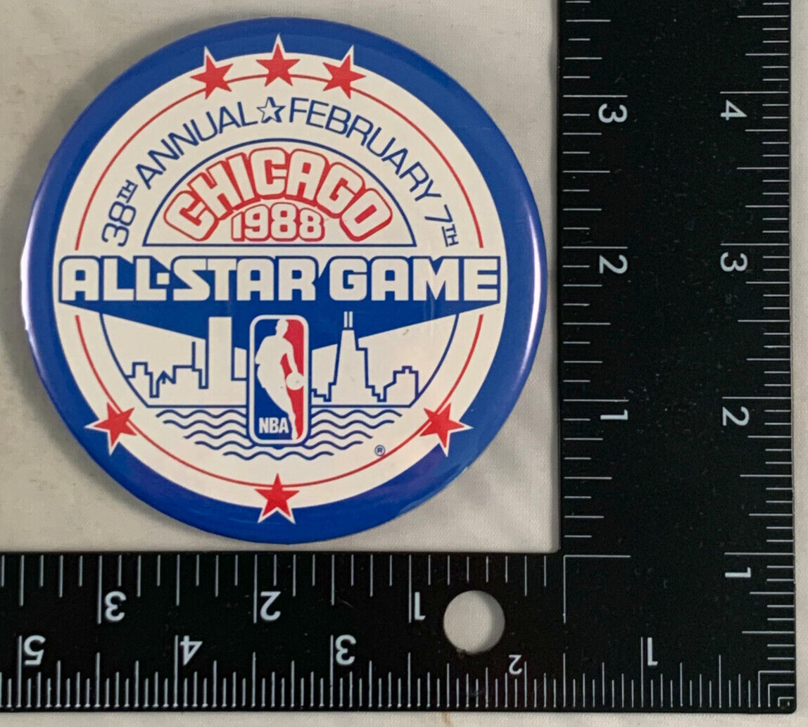1988 38th Annual NBA All Star Game Commemorative Pin-Back Button Vintage