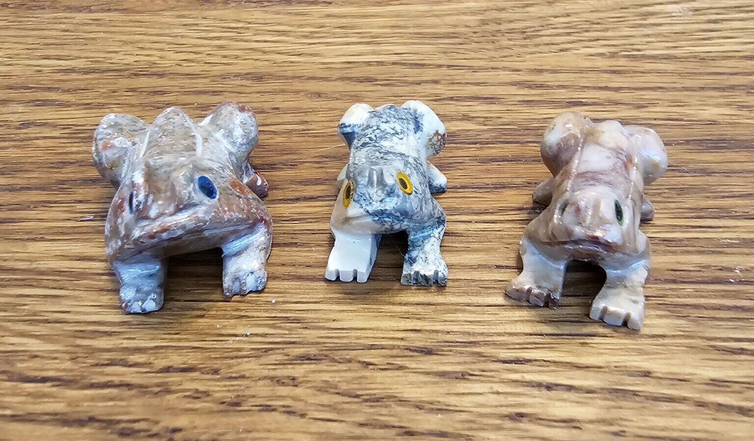 Set Of 3 Frog Carvings