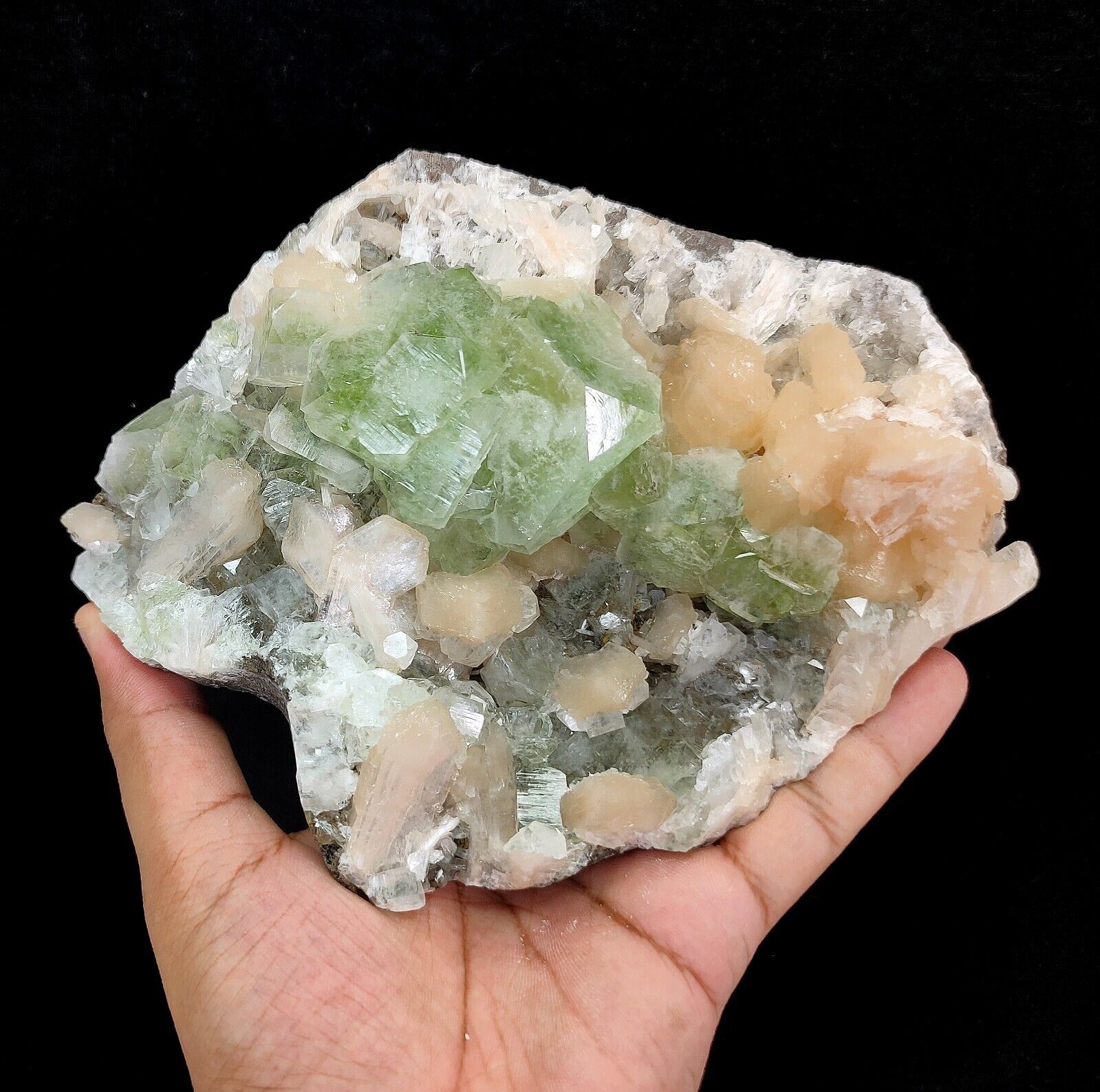 Amazing Green Apophyllite & Stilbite Rock, Mineral Specimen #785