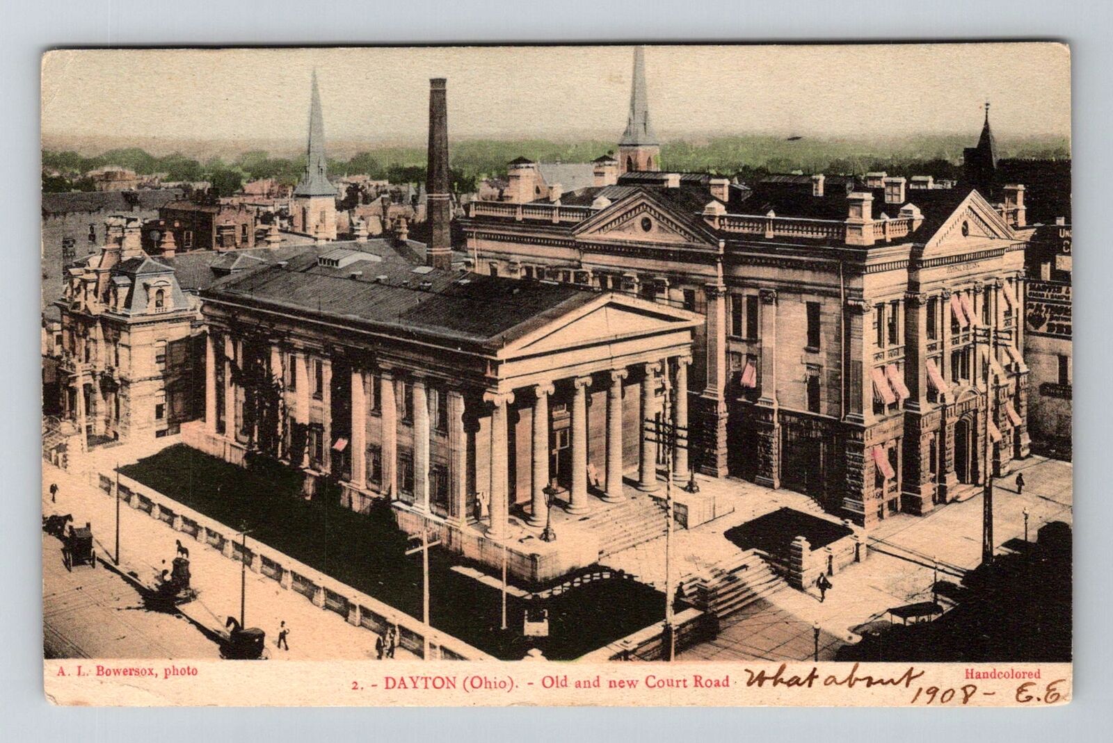 Dayton OH-Ohio, Old and New Court House, 1907 Vintage Postcard