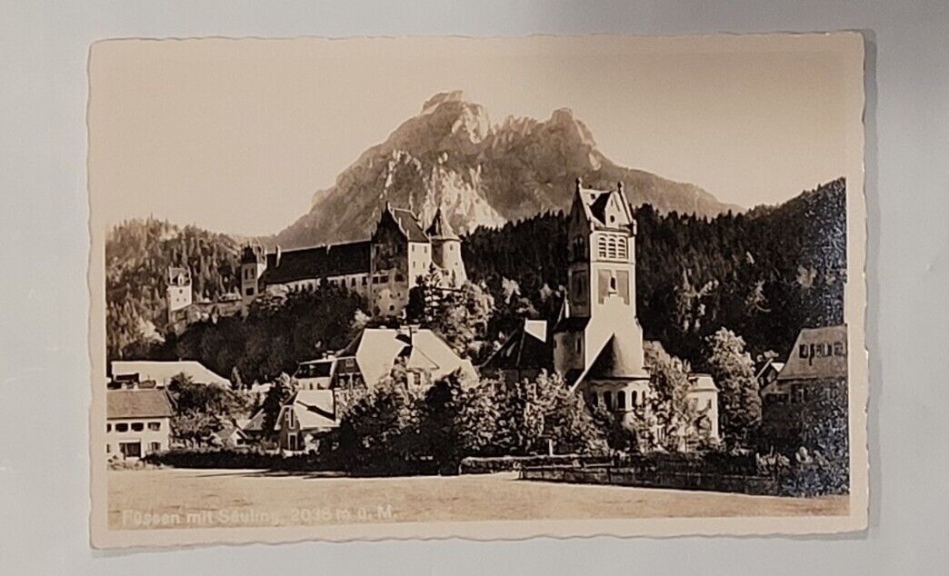 RPPC Vintage Postcard Real Photo Germany Füssen von Western Mit Säuling Bavaria