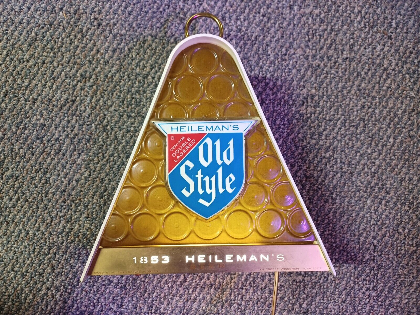 Heileman\'s Vintage Triangle Old Style beer Lighted Sign 1950s 1960s