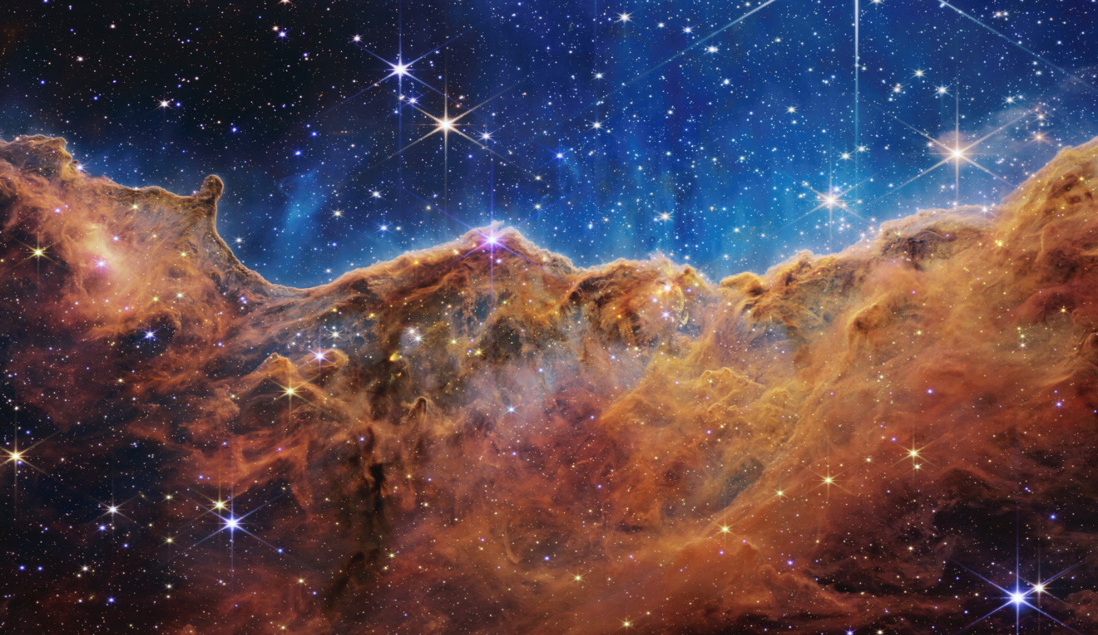 Cosmic Cliffs in the Carina Nebula (NIRCam Image) from the James Webb Telescope
