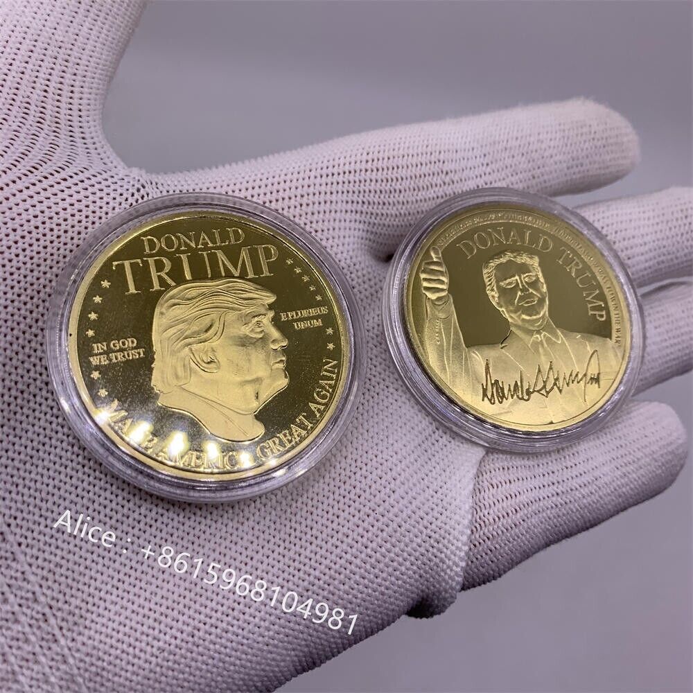 2024 USA President Donald Trump Gold Plated Coin Make America Great Again Coin