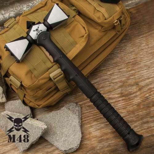 M48 Double Headed Viking Battle War Hammer Survival Hunting Tactical Axe Knife