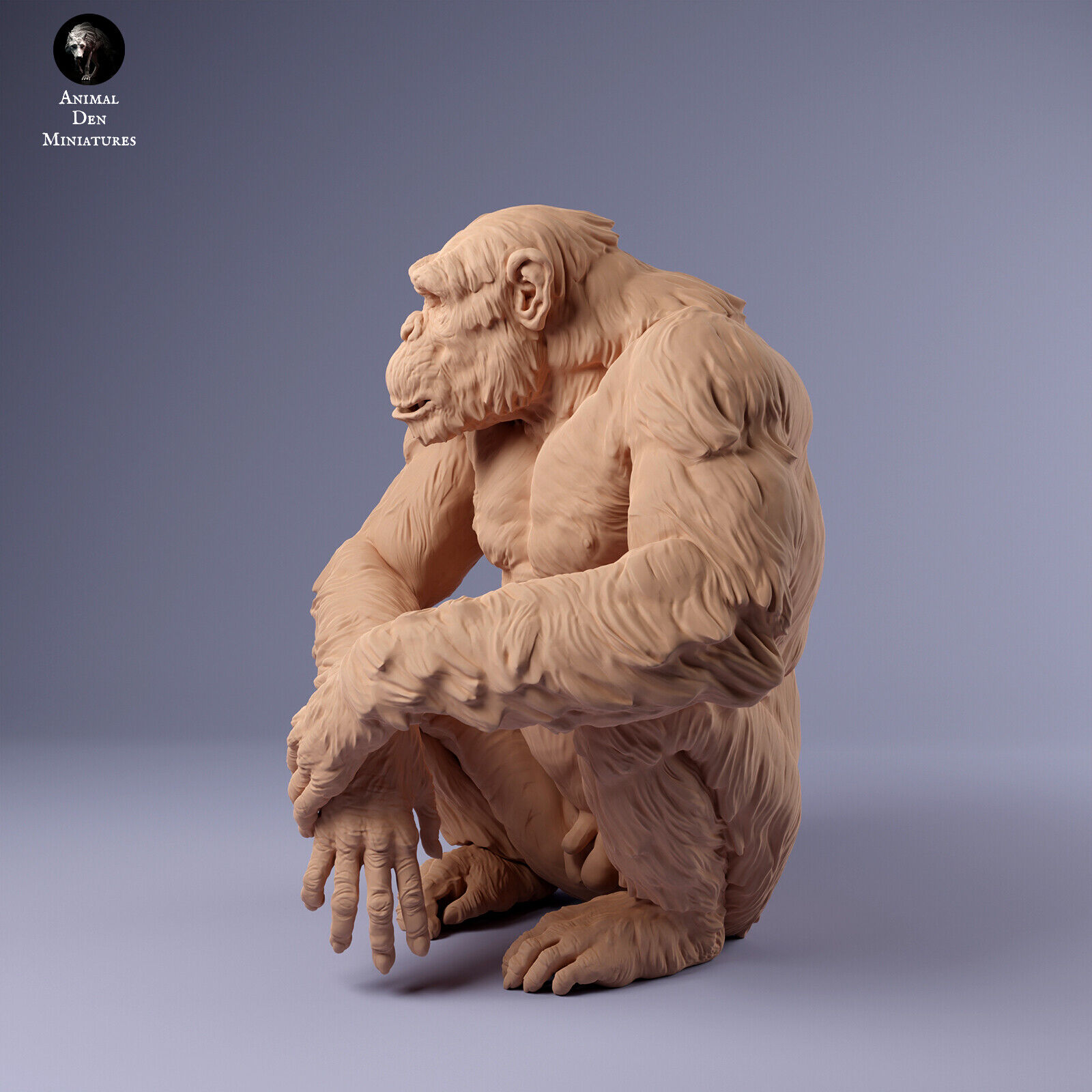 Breyer size artist resin companion animal figurine male chimpanzee sitting