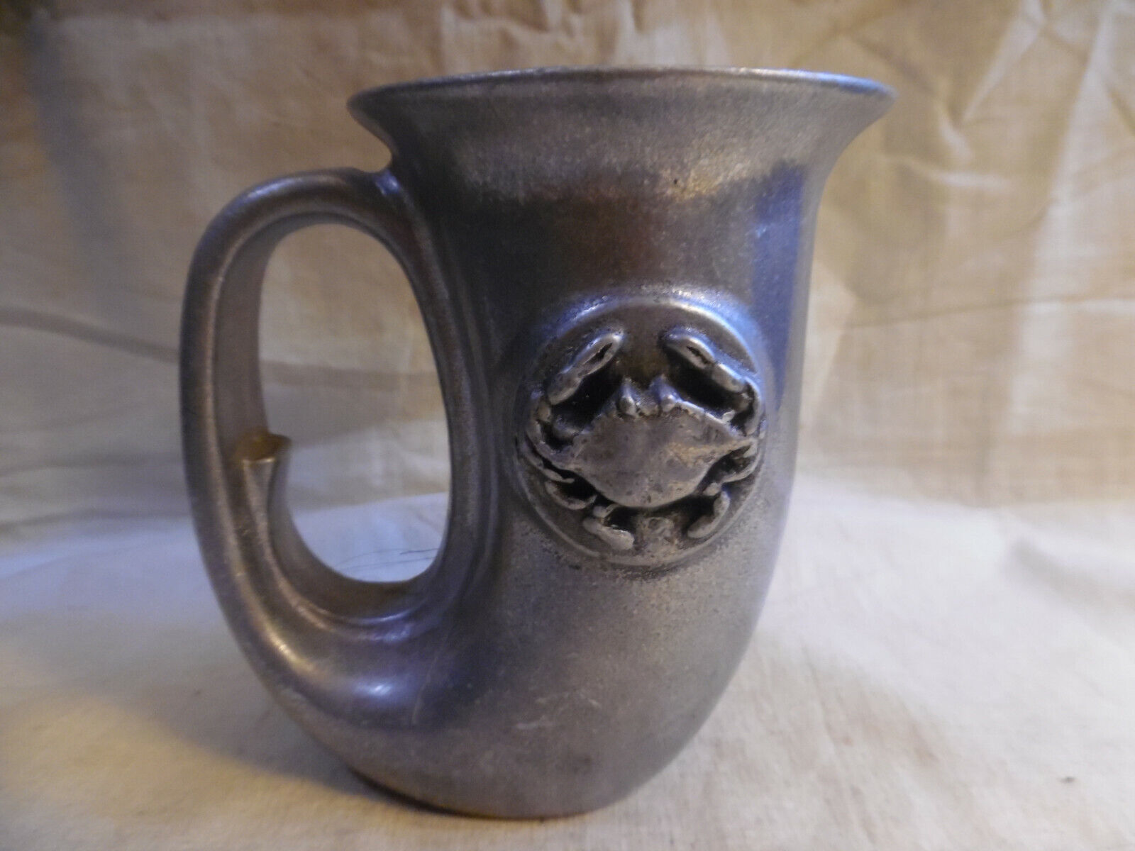 Vintage Mug Pewter French Horn Zodiac Cancer By Cast Craft Of Columbia Pa 